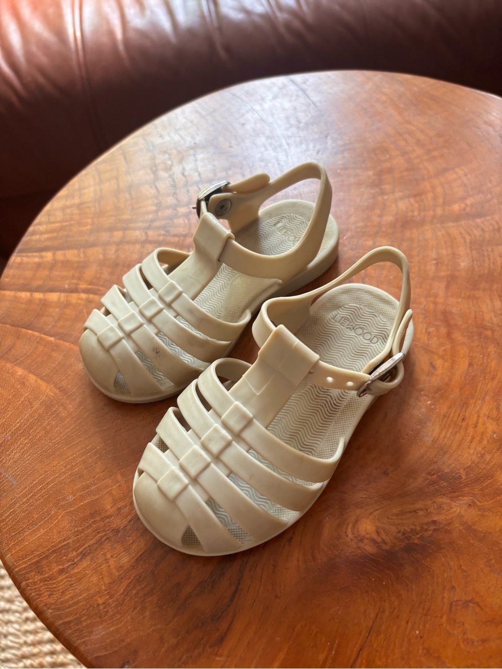 Children's Cream Jelly Sandals with Adjustable Buckle